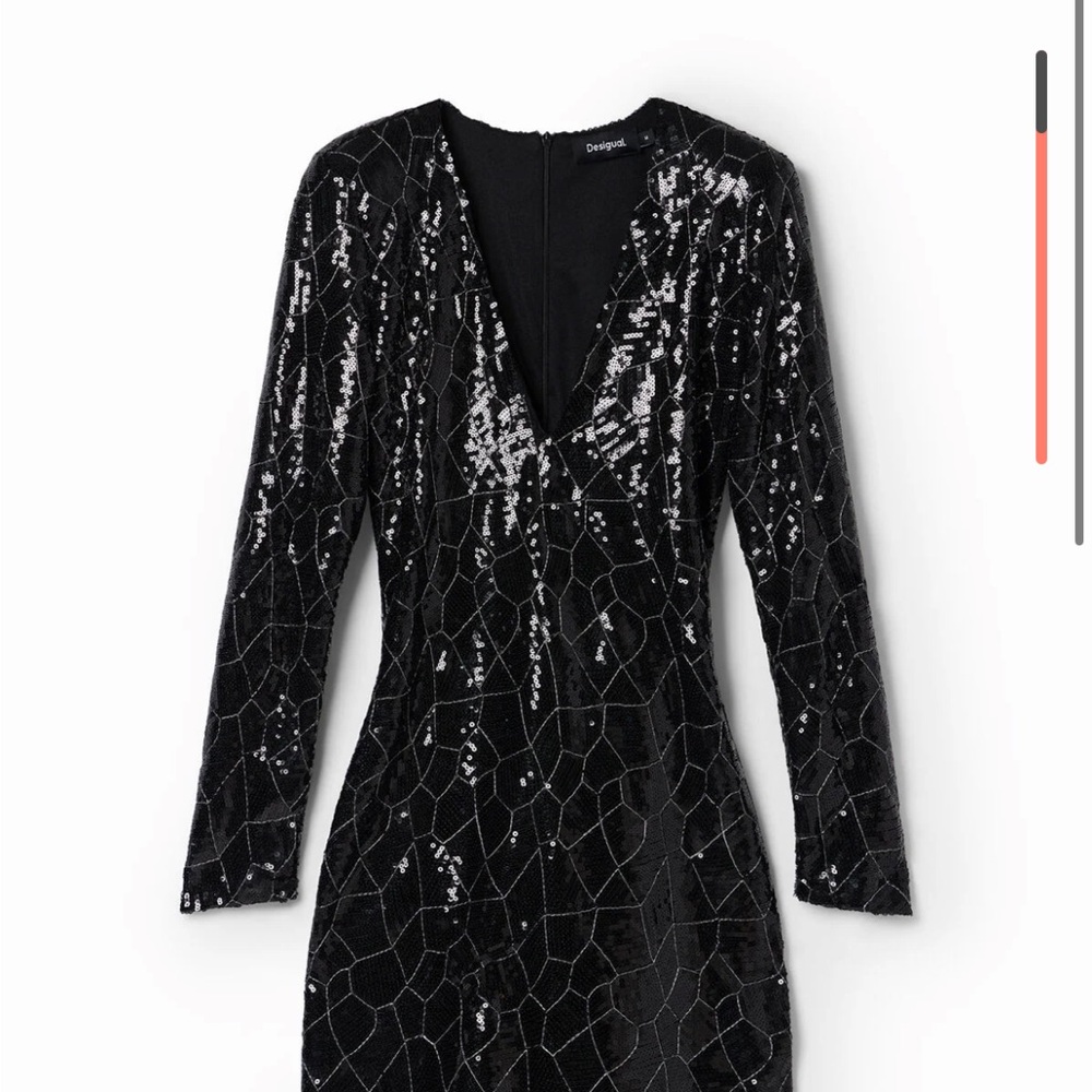 Desigual Black Sequin Patterned Dress